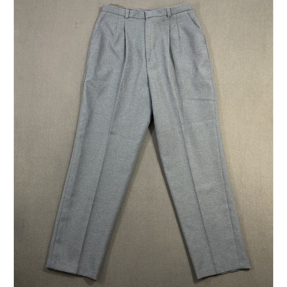 Sears Pants Women 14 Perma Press Blue High Waist Pleated 90s USA Business